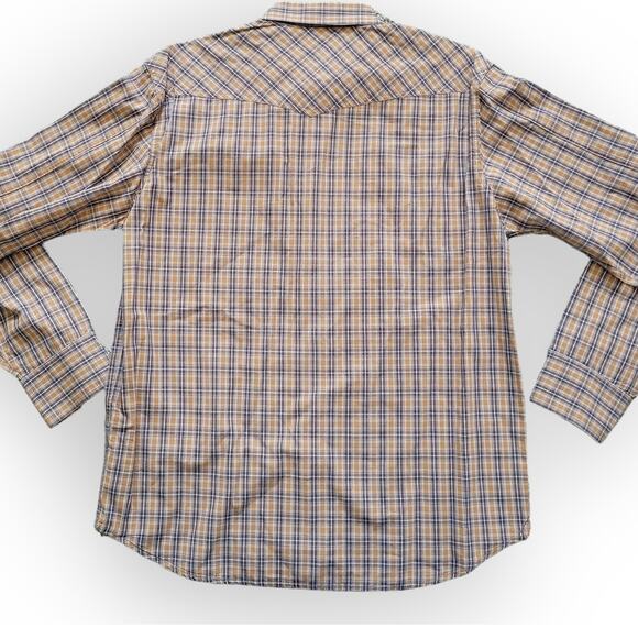 Aeropostale Authentic Brown Plaid Long Sleeve Snap Button Down Western Shirt L - Picture 5 of 5